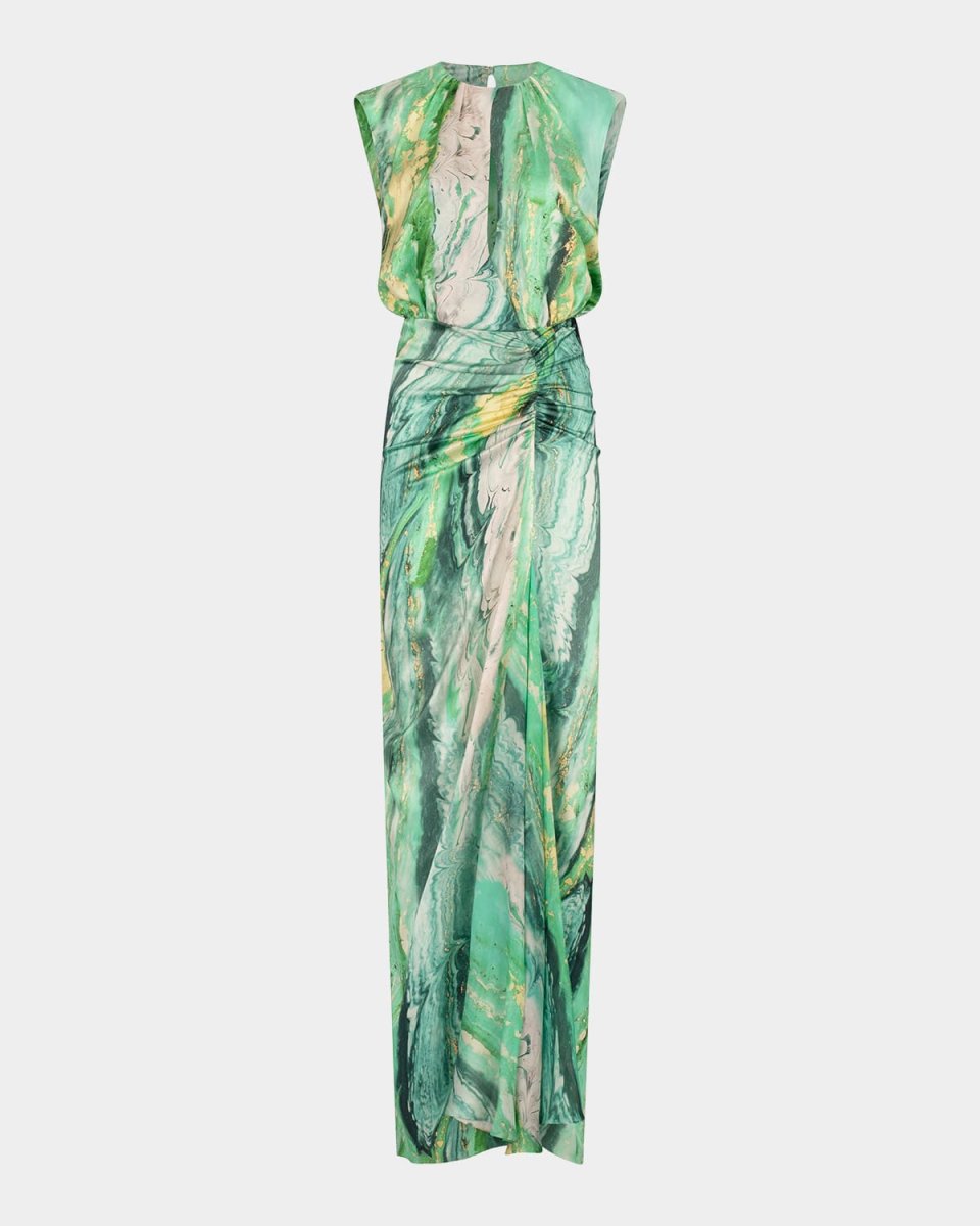 Samaira Ruched Sleeveless Gown
